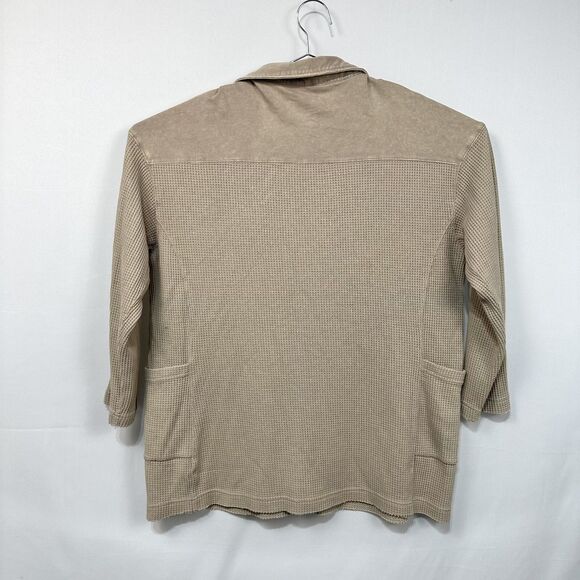 BluIvy Young Comtemporay Oversized Side Pocket Waffle Collared Polo Women's LG - Picture 3 of 4